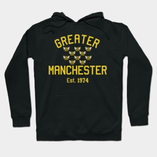 Greater Manchester (10 bees) established 1974 sports varsity logo Hoodie